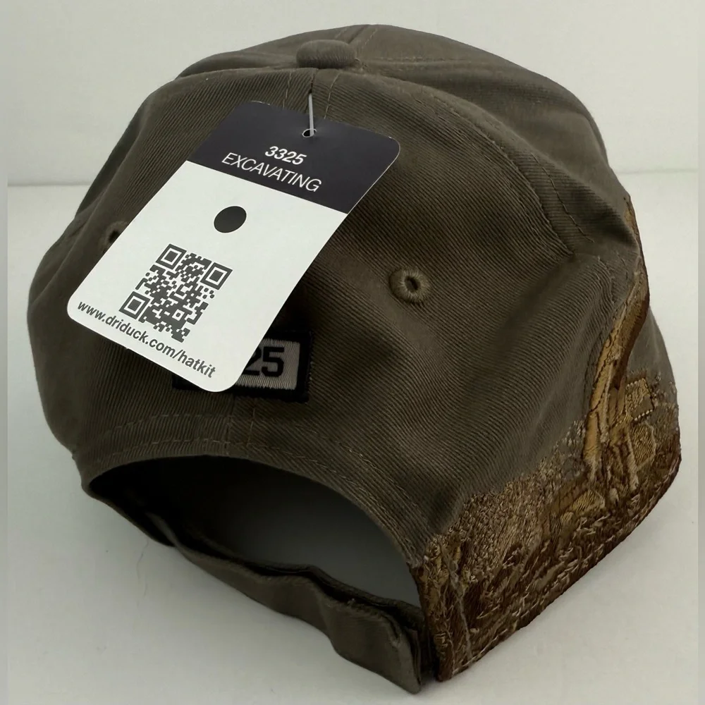DRI Duck 3D Excavating Hat Dark Brown Modern Fit Embroidered 3325‎ OSFM NWT